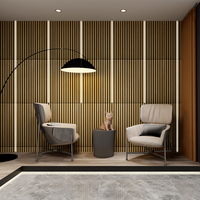 Panneaux acoustiques contemporains insonorisants et ignifuges en lattes de chêne pour salons d'hôtel, sans MOQ, entrepôt américain