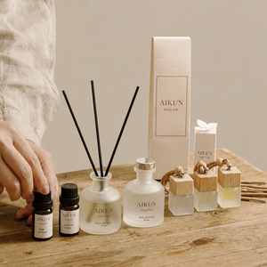 Diffuseur de parfum à bâtonnets en verre dépoli compact personnalisé AIKUN OEM, longue durée, pour chambre, salle de bain, spa - Product Image 2