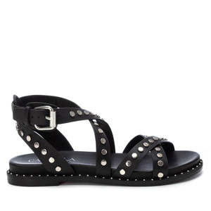 Carmela Women's Low Heel Sandal Black 37 Studded Straps <b>Flat</b> Summer Shoes - Product Image 1