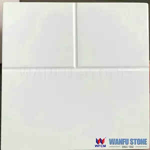 Pure White Bathroom Shower Wall Cultured Marble Shower Tub Surround And Shower Wall Panels