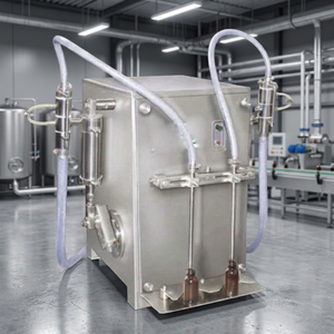 Machine industrielle semi-automatique à double tête pour liquides, pour bouteilles de boissons en verre de 200 ml, avec PLC, pour miel et shampoing, précision 0,1 %, faible bruit - Product Image 4