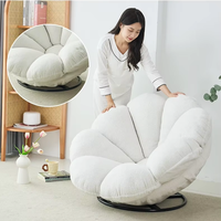 Fauteuil pivotant en forme de fleur, design moderne, canapé paresseux, tissu en velours confortable, toucher doux, pliable, pouf, meubles pour