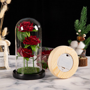 Regalo promocional <span class=keywords><strong>de</strong></span> 3 piezas <span class=keywords><strong>de</strong></span> flor en cúpula <span class=keywords><strong>de</strong></span> cristal, recuerdo para siempre, flor en cristal para regalo <span class=keywords><strong>de</strong></span> novia - Product Image 2
