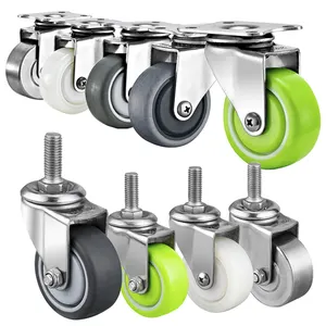 1.5"2" stainless steel light duty caster wheels small PU wheels TPR nylon wheels solid stainless steel casters