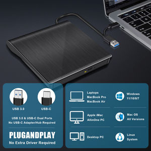 <span class=keywords><strong>Lecteur</strong></span> CD/DVD <span class=keywords><strong>externe</strong></span> mince USB 3.0 + USB-C TYPE-C <span class=keywords><strong>lecteur</strong></span> à double interface <span class=keywords><strong>lecteur</strong></span> de <span class=keywords><strong>graveur</strong></span> pour ordinateur portable Mac <span class=keywords><strong>HP</strong></span> - Product Image 6