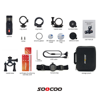 Caméra sportive SOOCOO S20+ 4K Ultra HD WiFi, caméra de casque étanche avec stabilisation anti-vibrations pour utilisation en moto et en extérieur