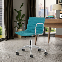 Chaise à dossier en tissu de haute qualité, avec accoudoir en acier, pour usage domestique et au bureau, offre spéciale