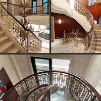 Rampe d'escalier en fer forgé sur mesure, design d'escalier en spirale/courbé pour villa