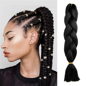 Extension per <span class=keywords><strong>trecce</strong></span> da 24 pollici in fibra sintetica tinta a bassa temperatura, per <span class=keywords><strong>trecce</strong></span> jumbo e box braid, all'ingrosso, resistenti all'acqua calda - Product Image 3