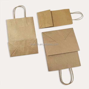 Sacs en papier kraft brun personnalisés avec logo, qualité alimentaire, avec poignées, sacs promotionnels écologiques pour café, impression flexo - Product Image 4