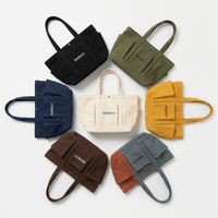 Tas Tote Kanvas Katun Grosir Kapasitas Besar Multi Kantong Dapat Digunakan Kembali untuk Aktivitas Luar Ruangan, Berkemah, Pantai, Perjalanan, Sekolah, Belanja