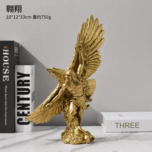 Aigle à tête blanche descendant sur une branche d'arbre Figurine décorative décor de bureau à domicile percher aigles ailes de gloire emblème Statue de liberté - Product Image 3