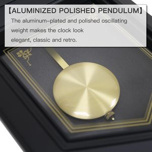 Horloge murale noire avec <span class=keywords><strong>pendule</strong></span> oscillant, sonnerie de Westminster à quartz, arrêt automatique la nuit, cadran facile à lire pour salon et <span class=keywords><strong>cuisine</strong></span> - Product Image 5