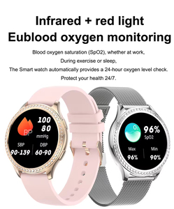 Montre connectée intelligente pour femme AK53 Diamond Lady Fitness, montre de luxe pour femme, santé <span class=keywords><strong>physiologique</strong></span> féminine, appel Bluetooth BT - Product Image 2