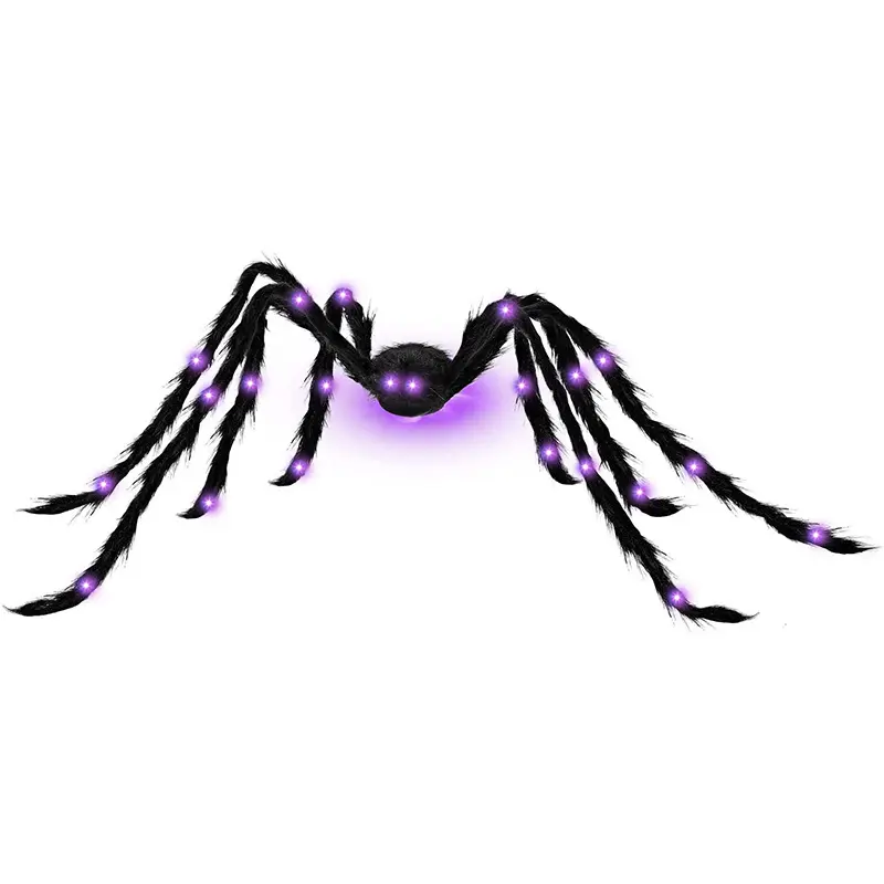 Purple LED Eyes Flash Giant Halloween Spider Scary Yard Decorations Party Props