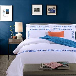 Hotel Twin <strong>Double</strong> Queen King Size Bedding Set Embroidery <strong>Duvet</strong> Cover Set <strong>Bed</strong> Sheets Cotton Set for Wholesale Custom - Product Image 3