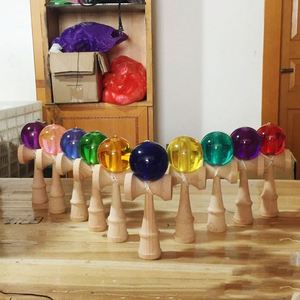 Jeu de coordination créatif pour fête, jouet de coordination, balle transparente en cristal, poignée en hêtre de qualité supérieure, vente chaude, unisexe, 14 ans et plus, Kendama - Product Image 1