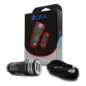 Caricabatterie da Auto Blu (GAR089) con 2 Porte USB 2.1a V8, Adattatore Rapido con Porta Micro-USB per Accendisigari, per Veicoli/Motociclette - Product Image 3