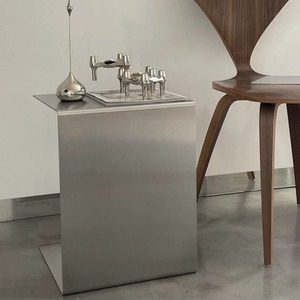 Tavolino Laterale Creativo in Acciaio Inox, Comodino Compatto <span class=keywords><strong>per</strong></span> Casa, Tavolino da Tè Quadrato in Metallo <span class=keywords><strong>per</strong></span> Balcone - Product Image 4