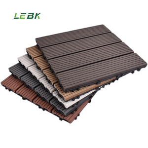 Carrelage WPC imperméable à l'eau Revêtement de sol à emboîtement Carrelage de terrasse en bois Base en plastique <span class=keywords><strong>Parquet</strong></span> Decking Extérieur DIY Carreaux de sol 12 '* 12' - Product Image 5