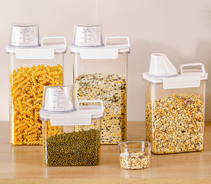 Organizador <span class=keywords><strong>de</strong></span> despensa <span class=keywords><strong>de</strong></span> cocina, contenedor <span class=keywords><strong>de</strong></span> almacenamiento hermético <span class=keywords><strong>de</strong></span> plástico <span class=keywords><strong>de</strong></span> grado alimenticio para cereales, alimentos secos, <span class=keywords><strong>harina</strong></span> <span class=keywords><strong>de</strong></span> trigo, arroz, con <span class=keywords><strong>taza</strong></span> medidora <span class=keywords><strong>de</strong></span> <span class=keywords><strong>gramos</strong></span> - Product Image 3