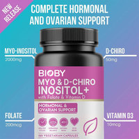 Capsules de Myo & D-Chiro Inositol avec Folate et Vitamine D - Marque privée Bioby OEM - 120 unités |   Complément alimentaire pour le bien-être