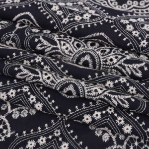Tissu brodé bleu 100% coton de qualité supérieure avec oeillet <span class=keywords><strong>suisse</strong></span> Voile dentelle tissu de broderie pour robe, mariage - Product Image 3