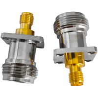 Connecteur Adaptateur N/SMA-KKF en Laiton, Connecteur Coaxial à Bride N Femelle vers SMA Femelle, Fourniture d'Usine