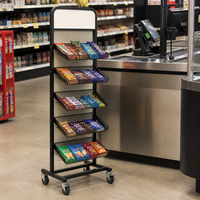 Étagère de présentation mobile pour caisse de supermarché, panier en fil métallique, présentoir à snacks et bonbons, OEM ODM