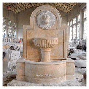 Usine populaire fournie Europe Style extérieur Antique marbre pierre tête <span class=keywords><strong>de</strong></span> Lion <span class=keywords><strong>fontaine</strong></span> <span class=keywords><strong>murale</strong></span> pour la décoration extérieure - Product Image 1