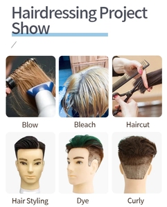 Tête de mannequin afro noire <span class=keywords><strong>avec</strong></span> cheveux humains indiens Remy épais et bruts pour la pratique de la coupe et du tressage, taille de tête 14 pouces - Product Image 5