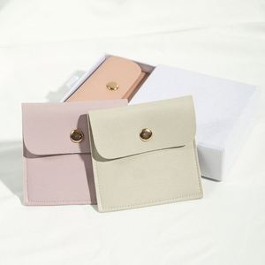 Pochette d'emballage pour bijoux en cuir personnalisée, sac anti-poussière avec logo, petit sac à bijoux en PU pour boucles d'oreilles, bagues, bracelets, colliers - Product Image 3