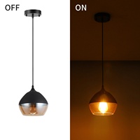 Plafonnier LED en fer de style américain, lampe en verre transparent pour chambre à coucher, café, bar, salon, couloir, salle à manger