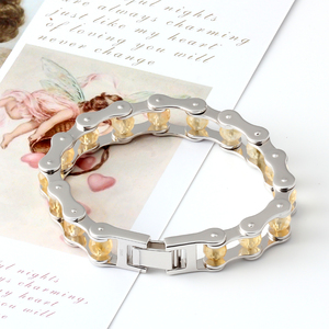 Motorcycle Chain 925 <b>Silver</b> Healing Natural Faceted Citrine Charm Jewelry Crystal <b>Bracelet</b> for Women Men - Product Image 1