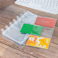 Protège-cartes à reliure disque, 7 pochettes, en PVC transparent, simple face, 3 poches, inserts de protection pour cartes, recharges pour agenda