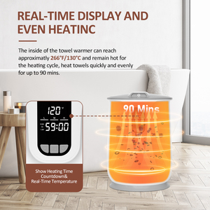 Chauffe-serviettes intelligent à minuterie avec écran LED, grande capacité de 20 L, arrêt automatique et verrouillage enfant, pour salle de bain - Product Image 3