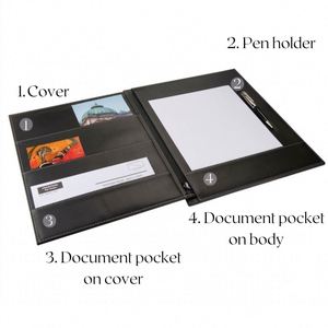 Ensemble de bureau en cuir PU de qualité supérieure, organiseur de bureau avec couvercle pour bloc-notes, accessoires de bureau - Product Image 2