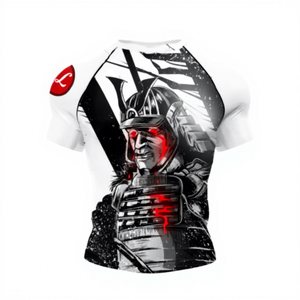 Wholesale Custom 2026 Men's <b>Black</b> Short <b>Sleeve</b> Jiu Jitsu Rash Guard With Red Logo And Pattern Quick Dry Slim Fit Sporty <b>T</b>-<b>Shirt</b> - Product Image 5