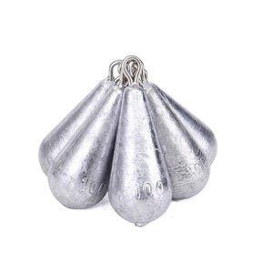 Teardrop Fishing Sinker <b>Lead</b> <b>Weight</b> 10g 20g 30g 40g 50g 60g 70g 80g 100g 120g 150g 200g 250g 300g With Ring For Ocean Rock - Product Image 2