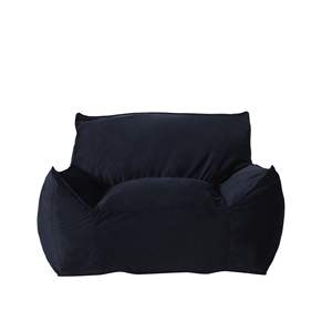 DB Allea Midnight Blue Velveteen <b>Bean</b> <b>Bag</b> Chair with Comfortable Armrests Modern Living Room Set with Foam <b>Fill</b> Material - Product Image 2