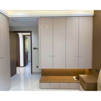 Panneau de placard imperméable anti-collision imitation bois |   Armoire et panneau mural durables pour l'aménagement de meubles de chambre à coucher