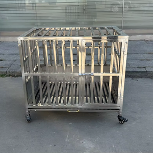 Offres Spéciales : Cages <span class=keywords><strong>de</strong></span> Transport Modernes <span class=keywords><strong>de</strong></span> Luxe en Acier Inoxydable pour Chiens et Chats, avec Plateau en Plastique Robuste Personnalisé, Modèle Simple et Classique, Adapté à Toutes les Saisons - Product Image 2