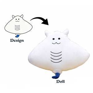 Pez diablo personalizado juguete de peluche Manta Ray bebé juguete almohada regalo para niños Super suave felpa alivio del estrés bordado PP algodón - Product Image 1