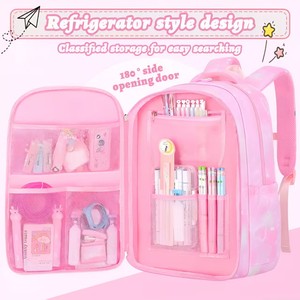 Nouveau <span class=keywords><strong>Sac</strong></span> à <span class=keywords><strong>Dos</strong></span> Léger et Imperméable en Polyester pour Élèves du Primaire et du Collège, Style Réfrigérateur, avec Bretelles Courbes pour Réduire la Charge - Product Image 4
