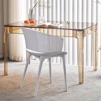 Chaises de salle à manger en plastique noir ajouré, design moderne et contemporain, pour la maison et l'hôtellerie (vente en gros)