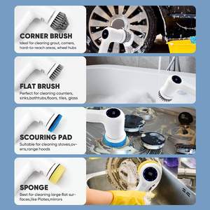 Geerlepol 4-in-1 <b>Electric</b> Handheld Household <b>Cleaning</b> <b>Brush</b> with Diverse Plastic <b>Brush</b> Heads Eco-Friendly Model G017 - Product Image 5