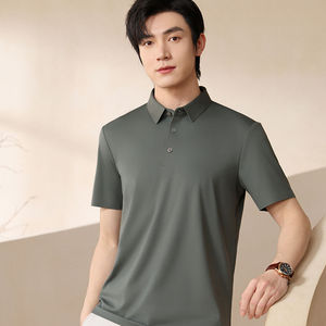 Polo personnalisé à manches courtes, couleur unie, polyester, uniforme de travail, usage quotidien, noir, bleu royal, vert militaire, gris clair - Product Image 4