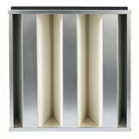 Filter HEPA V Bank H13 H14 dengan Flensa dan Gasket EVA, Filter Udara Efisiensi Tinggi untuk Sistem HVAC Ruang Bersih