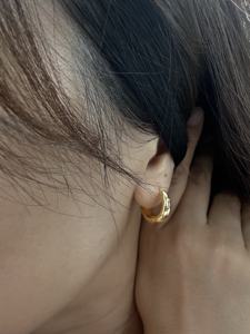 Boucles d'oreilles créoles épaisses en argent sterling 925 pour femme, anti-allergie, bijoux de fête, cadeau de vacances - Product Image 4