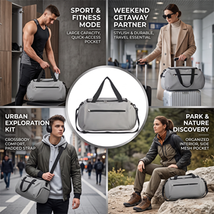 Bolsa <span class=keywords><strong>de</strong></span> Gimnasio Personalizada con Estampado <span class=keywords><strong>de</strong></span> Moda para Mujer, Bolsa <span class=keywords><strong>de</strong></span> Gimnasio Moderna con Logotipo, Bolsa <span class=keywords><strong>de</strong></span> Viaje Deportiva <span class=keywords><strong>de</strong></span> Poliéster Portátil, Bolsa Deportiva Duffl - Product Image 4